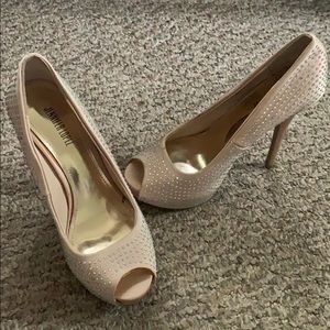 Rhinestone studded heels